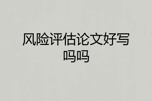 风险评估论文好写吗吗