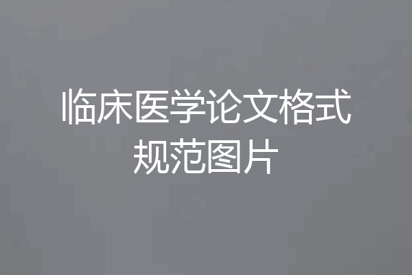 临床医学论文格式规范图片