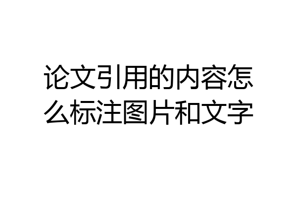 论文引用的内容怎么标注图片和文字