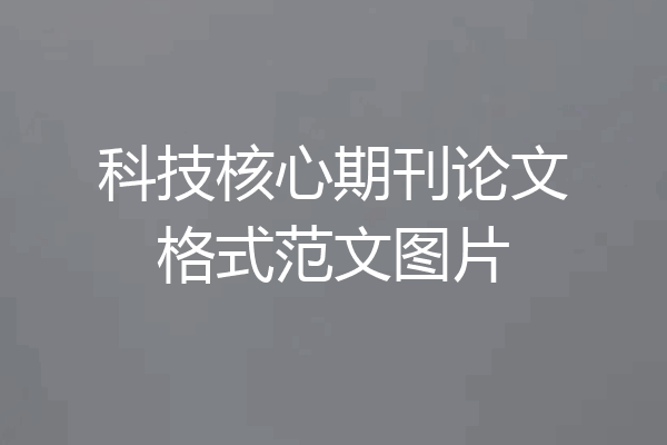 科技核心期刊论文格式范文图片