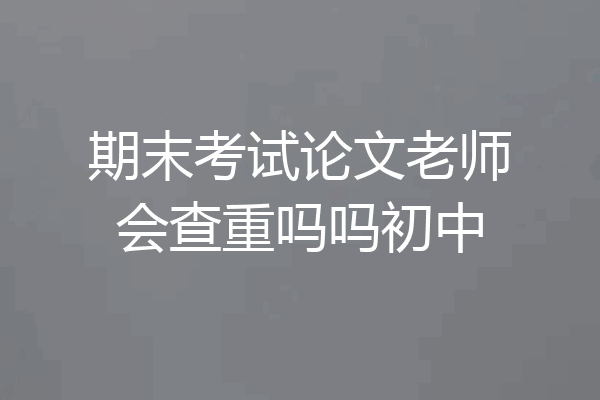 期末考试论文老师会查重吗吗初中