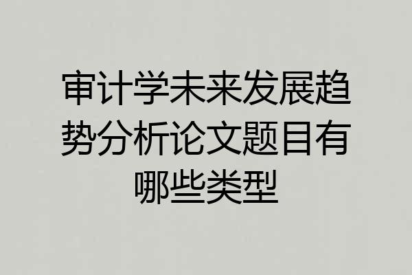审计学未来发展趋势分析论文题目有哪些类型
