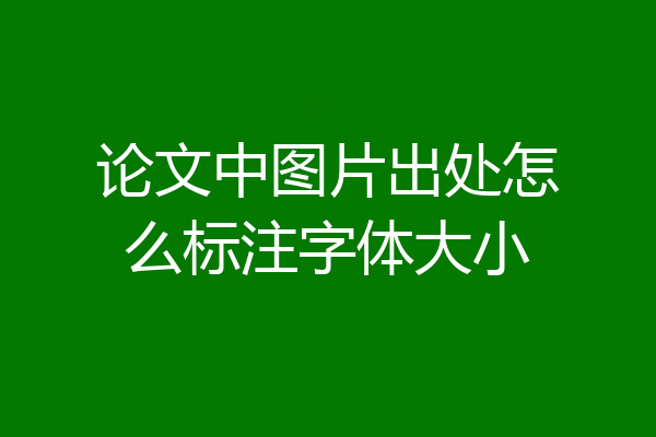 论文中图片出处怎么标注字体大小