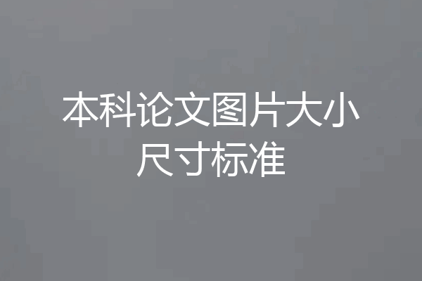 本科论文图片大小尺寸标准