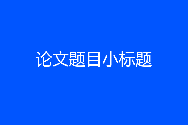 论文题目小标题