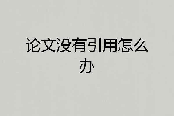 论文没有引用怎么办