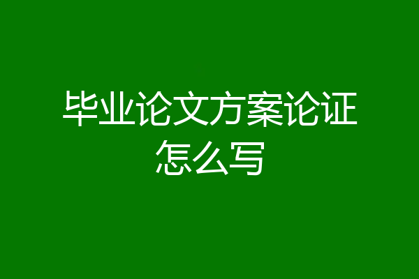 毕业论文方案论证怎么写