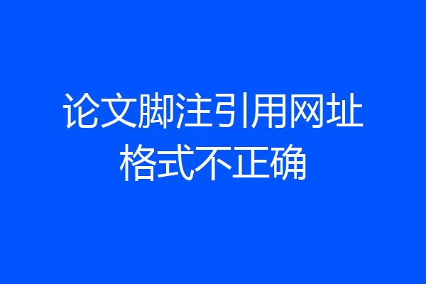 论文脚注引用网址格式不正确