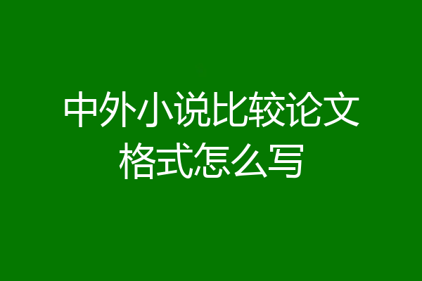 中外小说比较论文格式怎么写
