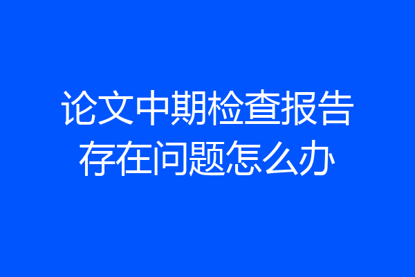 论文中期检查报告存在问题怎么办