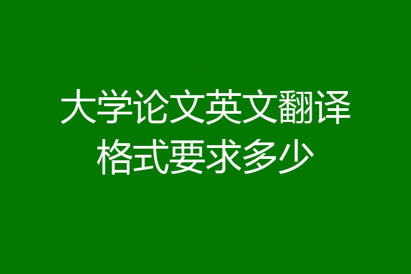 大学论文英文翻译格式要求多少