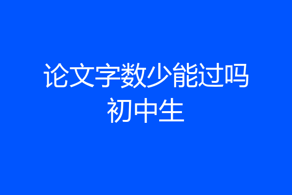 论文字数少能过吗初中生