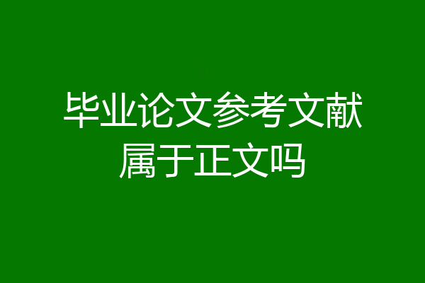 毕业论文参考文献属于正文吗