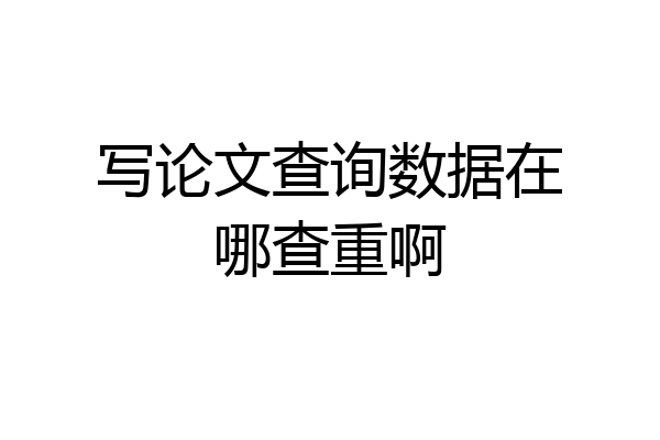 写论文查询数据在哪查重啊