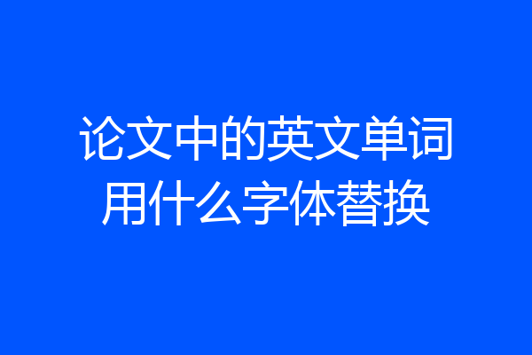 论文中的英文单词用什么字体替换