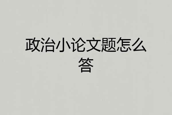 政治小论文题怎么答