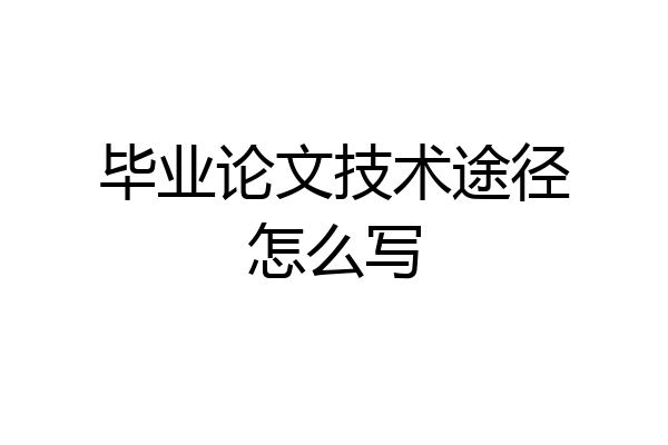 毕业论文技术途径怎么写