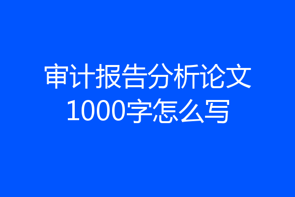 审计报告分析论文1000字怎么写
