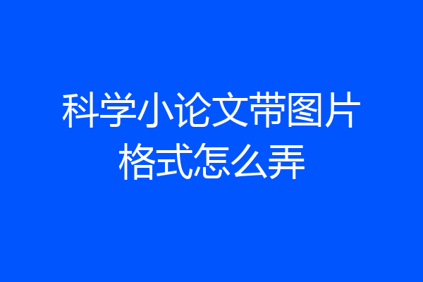科学小论文带图片格式怎么弄