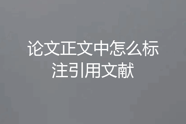 论文正文中怎么标注引用文献