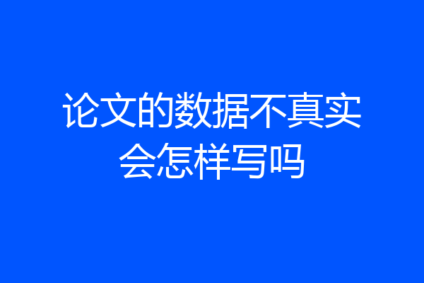 论文的数据不真实会怎样写吗