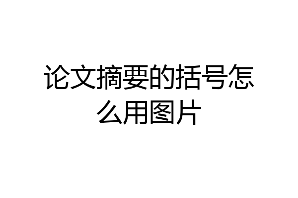 论文摘要的括号怎么用图片