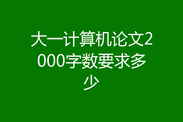 大一计算机论文2000字数要求多少