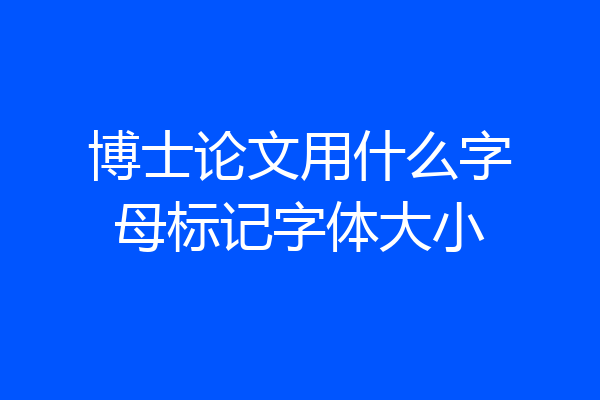 博士论文用什么字母标记字体大小