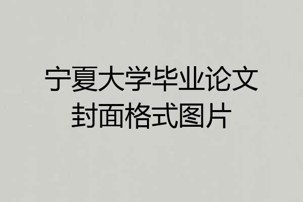 宁夏大学毕业论文封面格式图片