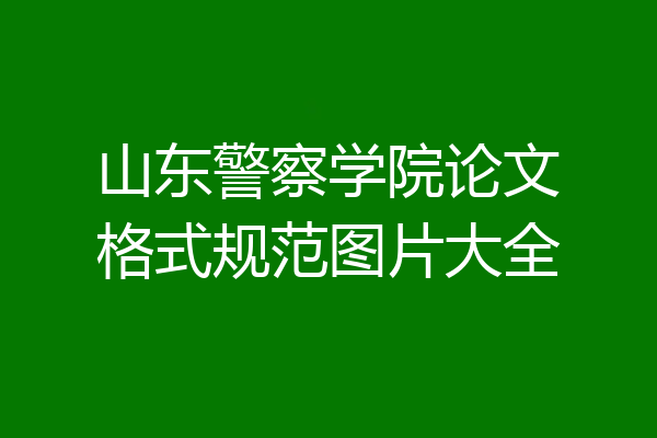 山东警察学院论文格式规范图片大全