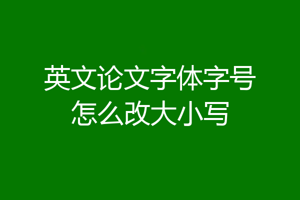 英文论文字体字号怎么改大小写