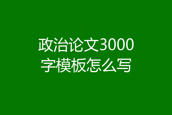 政治论文3000字模板怎么写