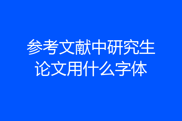 参考文献中研究生论文用什么字体
