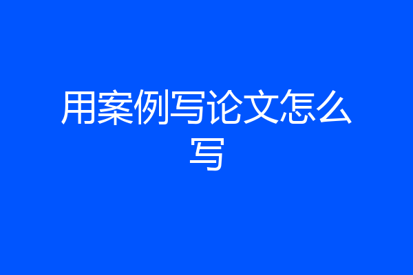 用案例写论文怎么写