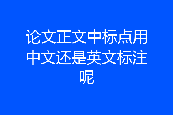 论文正文中标点用中文还是英文标注呢