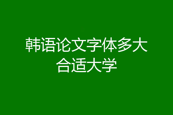 韩语论文字体多大合适大学
