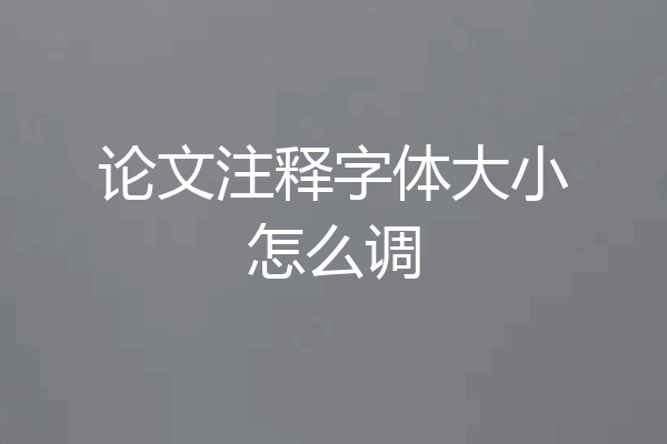 论文注释字体大小怎么调