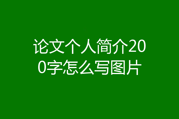 论文个人简介200字怎么写图片