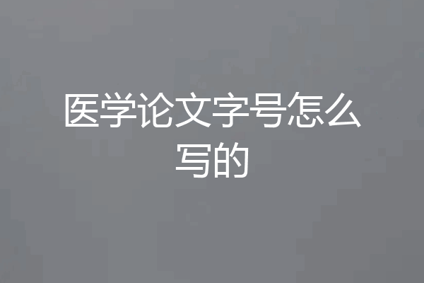 医学论文字号怎么写的