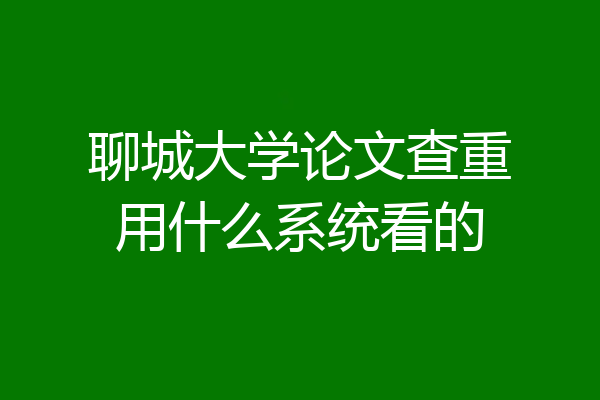 聊城大学论文查重用什么系统看的