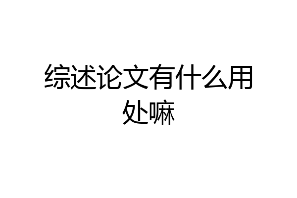综述论文有什么用处嘛