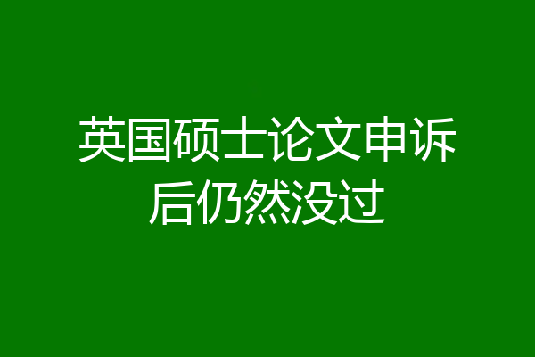 英国硕士论文申诉后仍然没过