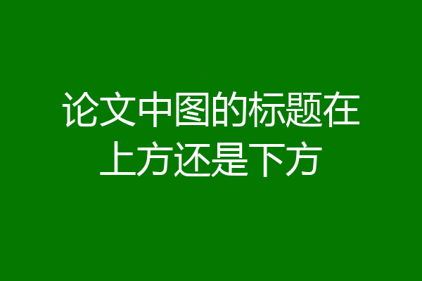 论文中图的标题在上方还是下方