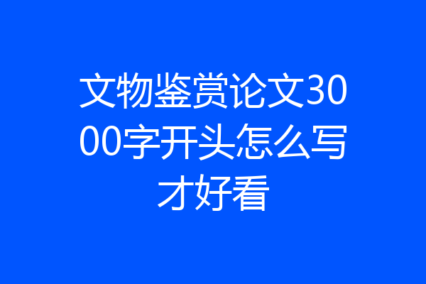 文物鉴赏论文3000字开头怎么写才好看