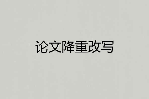 论文降重改写