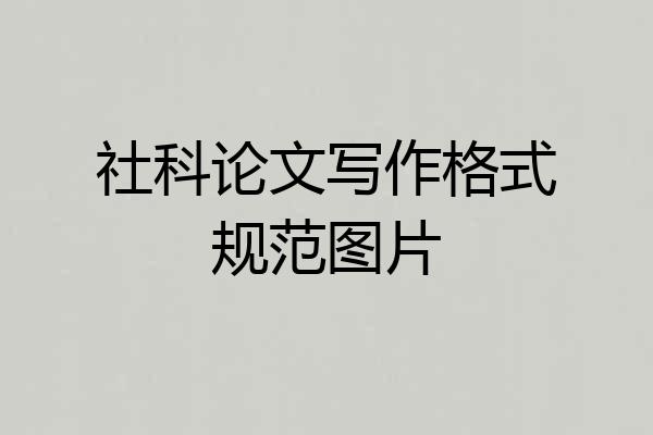 社科论文写作格式规范图片