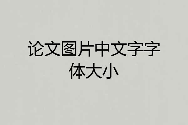 论文图片中文字字体大小