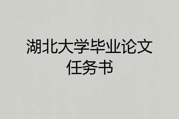湖北大学毕业论文任务书