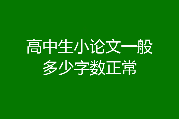 高中生小论文一般多少字数正常