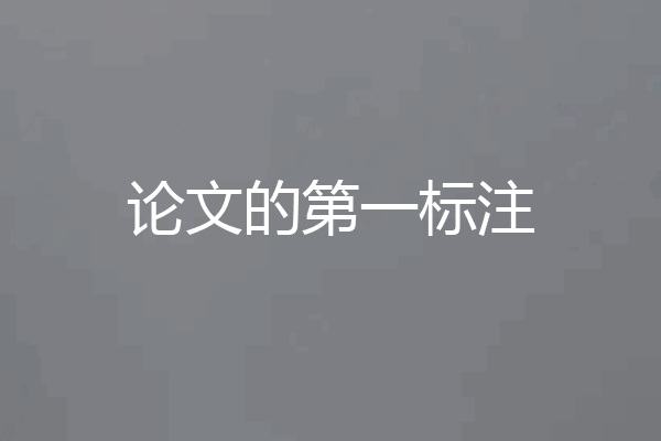 论文的第一标注
